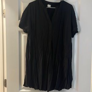 Black loose straight cut dress